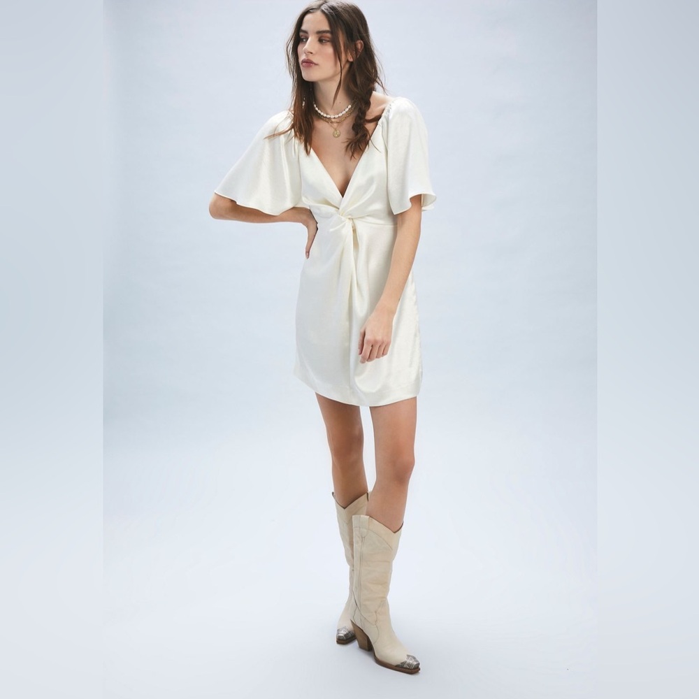 Free People Holly Mini Dress - Color: Cream - Size Small